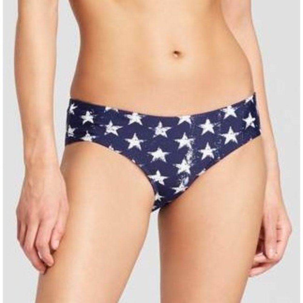 Cheeky Hipster Bikini Bottom Red Blue XS 4July